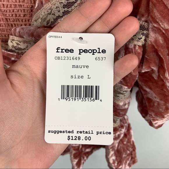 Free People Pink Velvet Yours Truly Mauve Crop Top - Picture 6 of 10